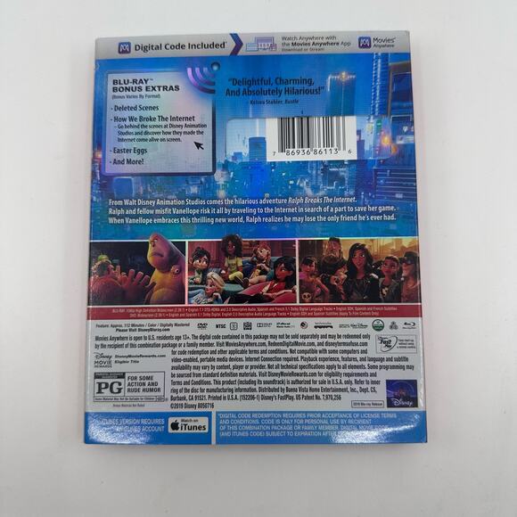 Disney Ralph Breaks The Internet Blu Ray DVD Digital Code Multi Screen Edition - Picture 2 of 2